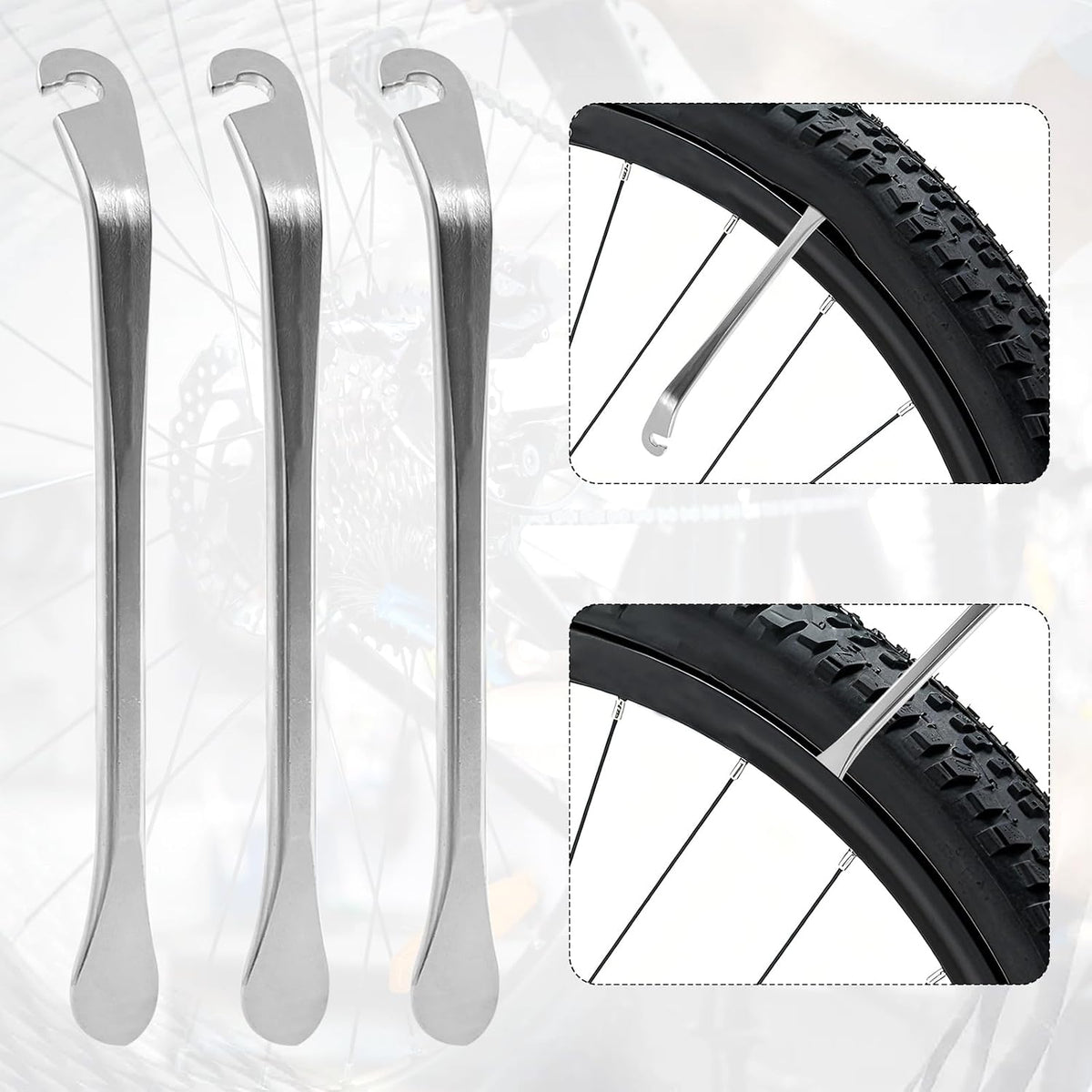 9 Pcs Bike Spoke Wrenches, Bike Spoke Tool Kit with 9 Bicycle Tire Levers