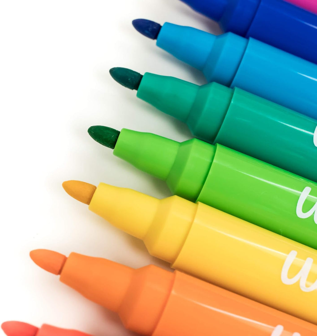WallDeca Kids Dry Erase Markers Washable 13 Pck Pastel Fine Tip Skinny Pens
