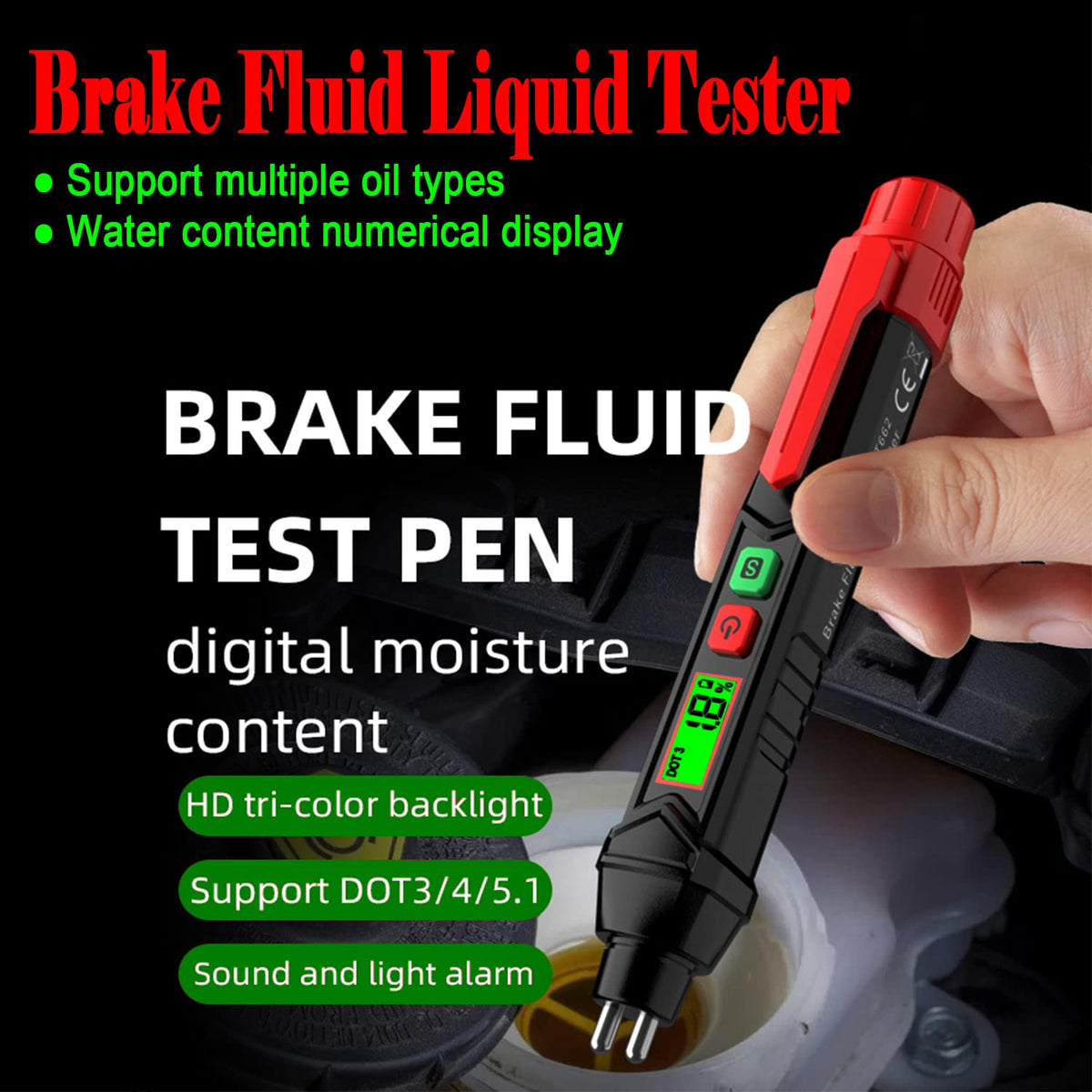 Brake Fluid Tester Pen, Automotive Brake Fluid Moisture Tester