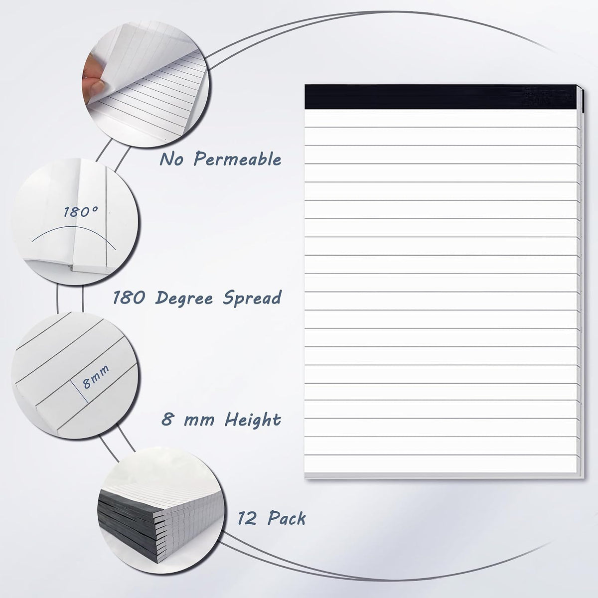 12 Pack Note Pads 4 x 6 Inch small notepads for Business Office Legal Pads