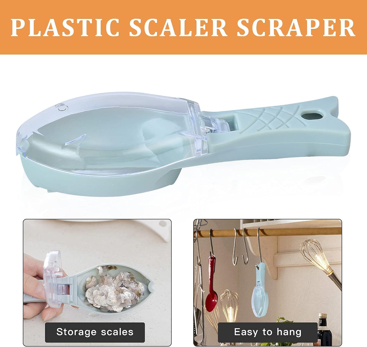7 Pieces Fish Scale Remover, Hand Held Fish Scaler with Mitten and Tweezers