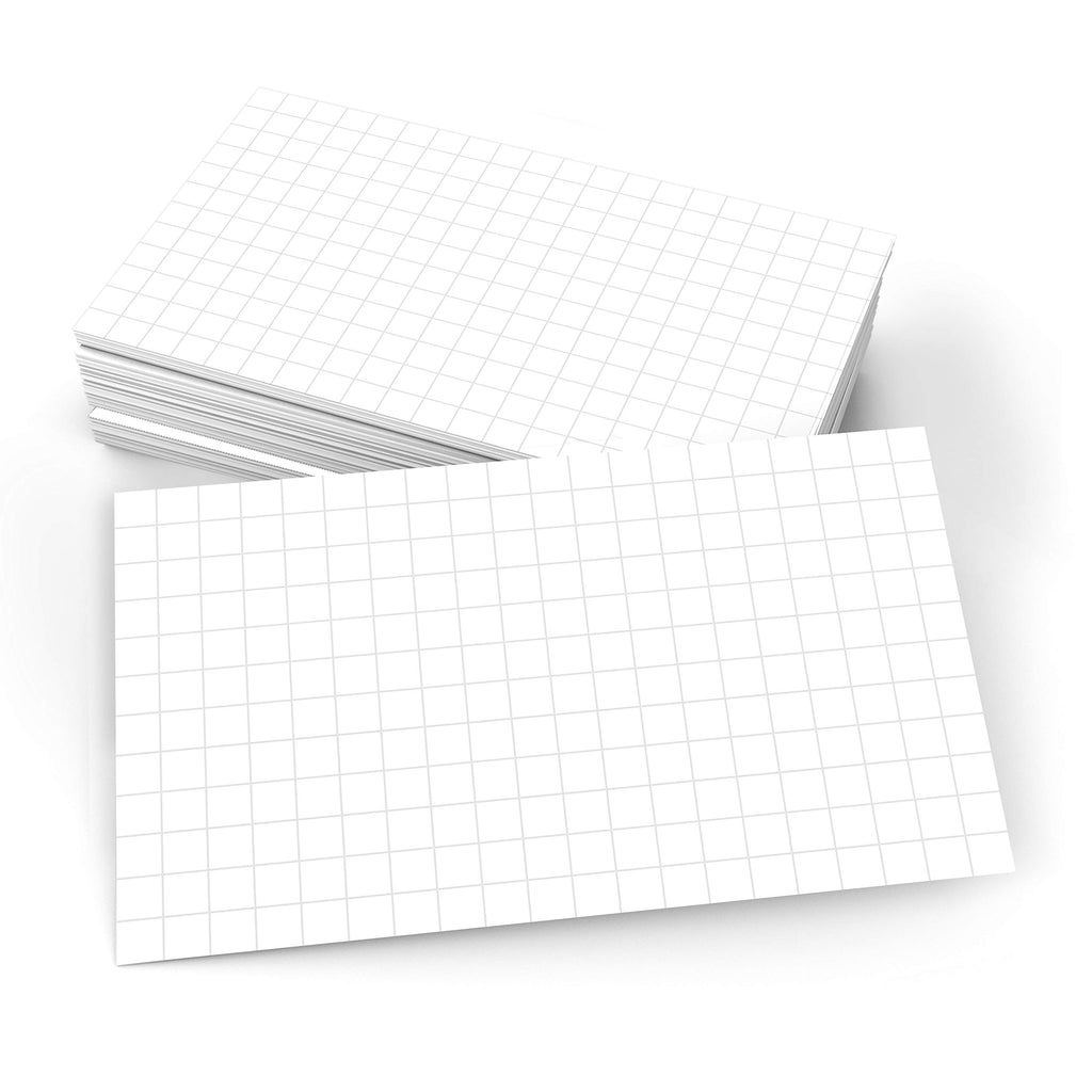 321Done Graph Index Cards, 4x6, Set of 50, 0.25" Grid Squares, White