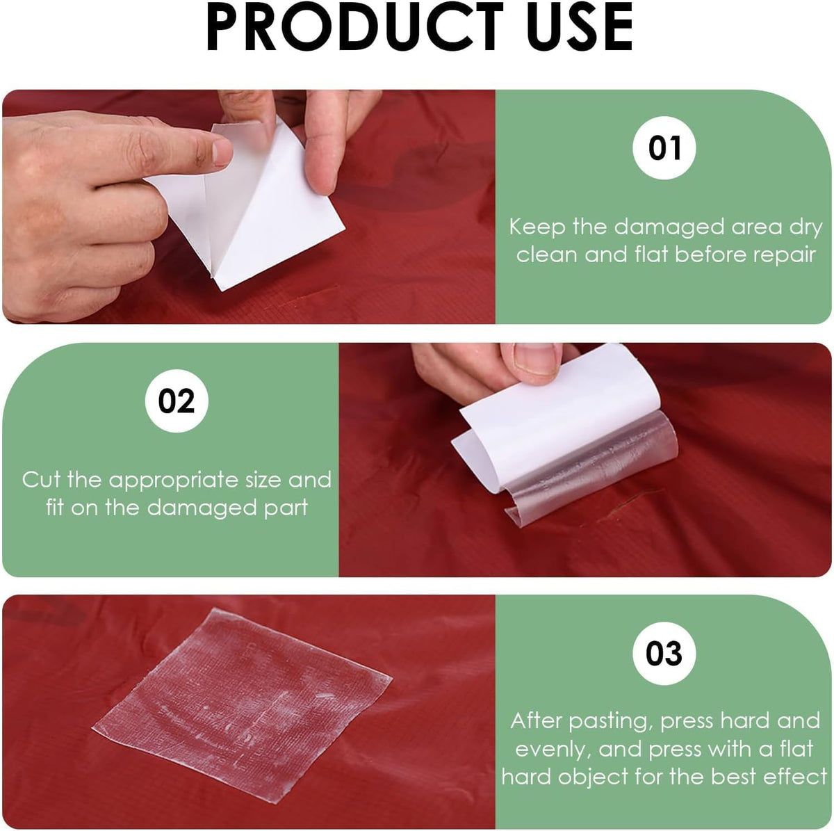 50 Pack Exercise Ball Repair Kit, 3" x 87" Inflatable Patch Waterproof TPU Pool Heavy