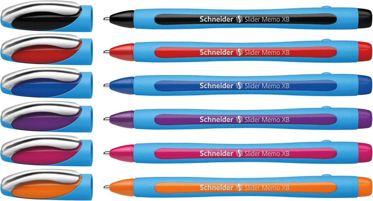 Schneider Slider Memo XB (Extra Broad) Ballpoint Pen, 1.4 mm, Light Blue Barrel