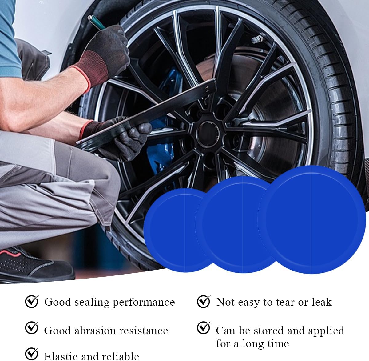 90PCS Tire Repair Patch, 32mm 42mm 58mm Round Tyre Puncture Repair Patch Kit