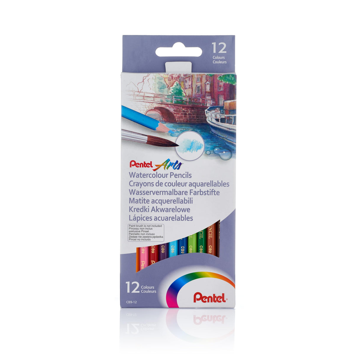 Pentel Arts Watercolour Pencil Set - Assorted, 24 Count (Pack of 1)
