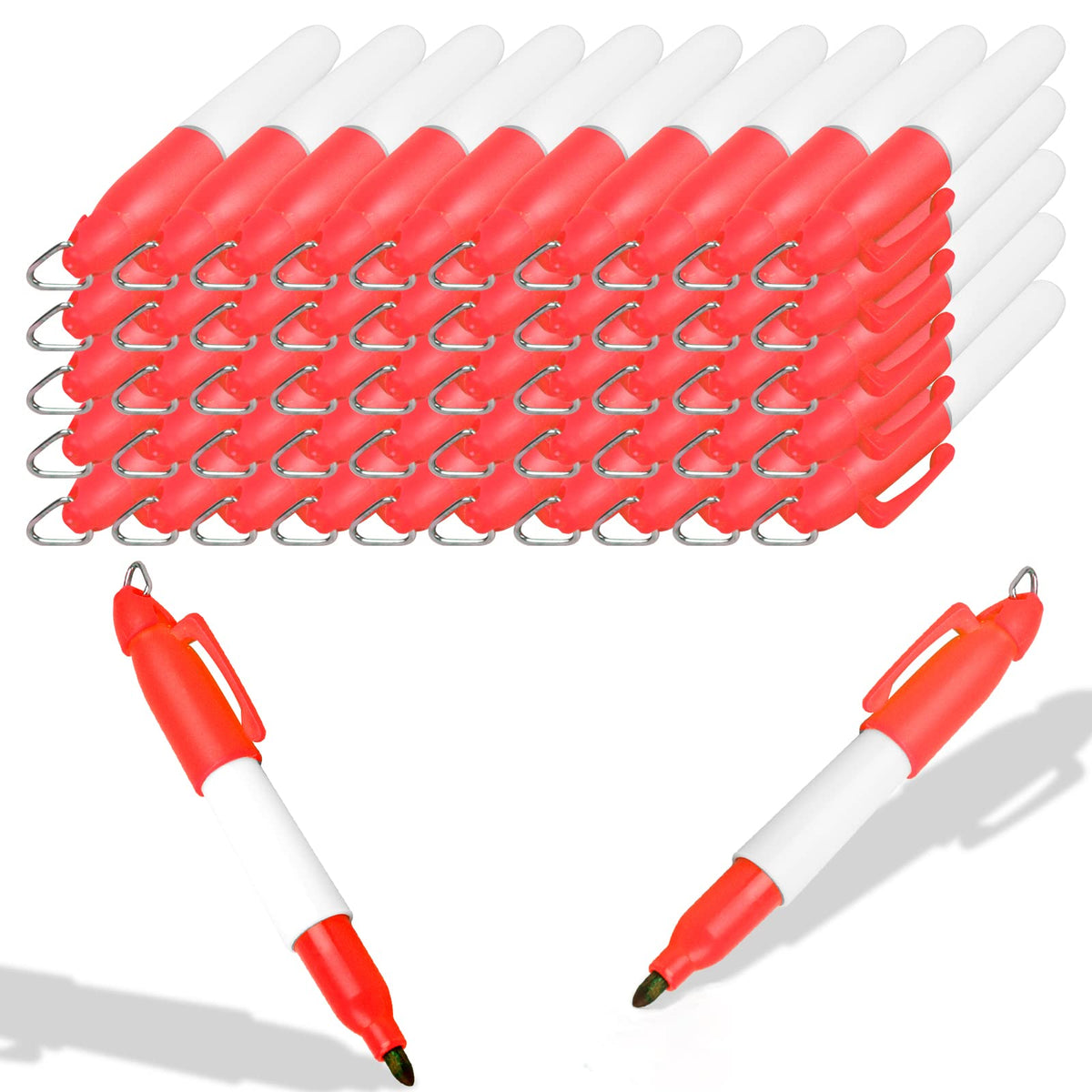 50 Pcs Mini Permanent Markers with Cap Clips Golf Ball Marker Pen Dry Erase Markers with