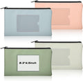 8.3x4.5 inch Money Bags With Zipper 4 Colors Leather Bags Wallet Pouches with Label Green