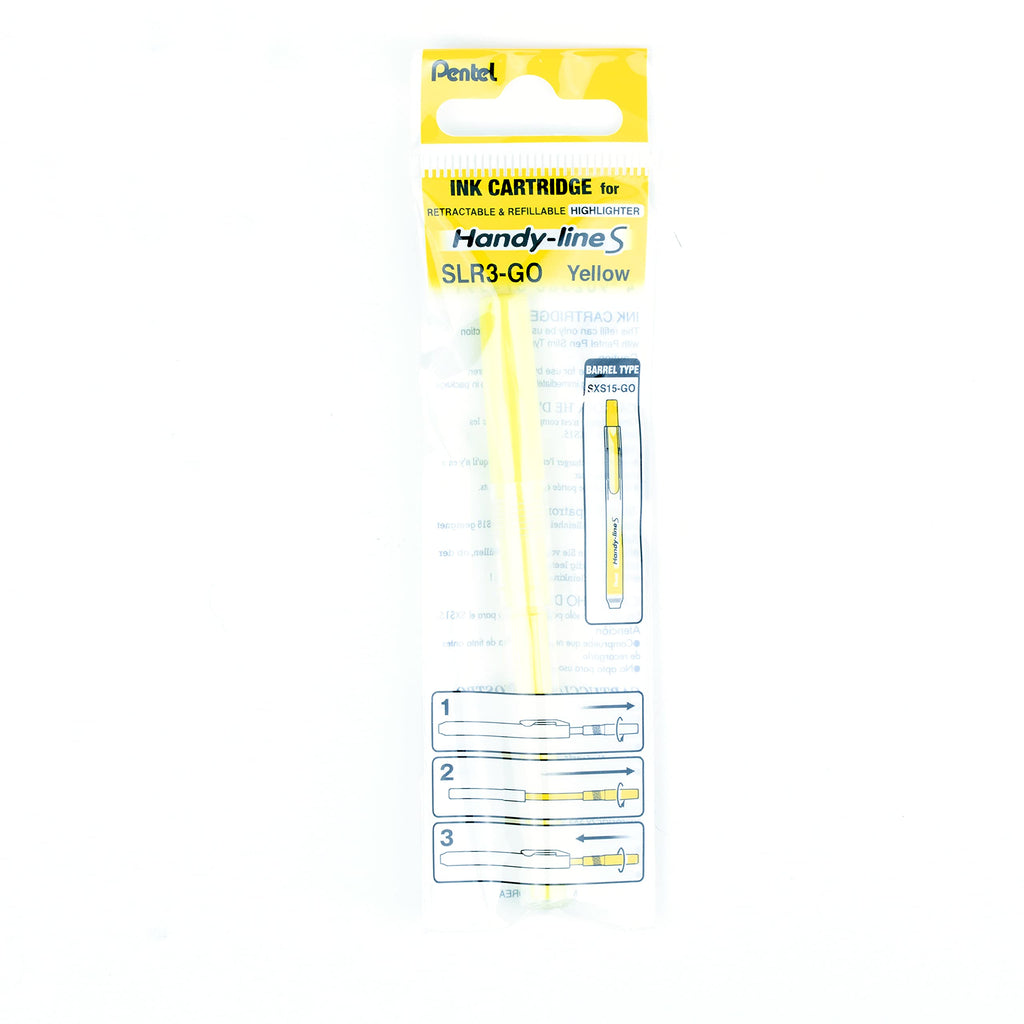 Pentel Refill For Handy-Line S Highlighter, Yellow Ink, Box of 12 (SLR3-G)