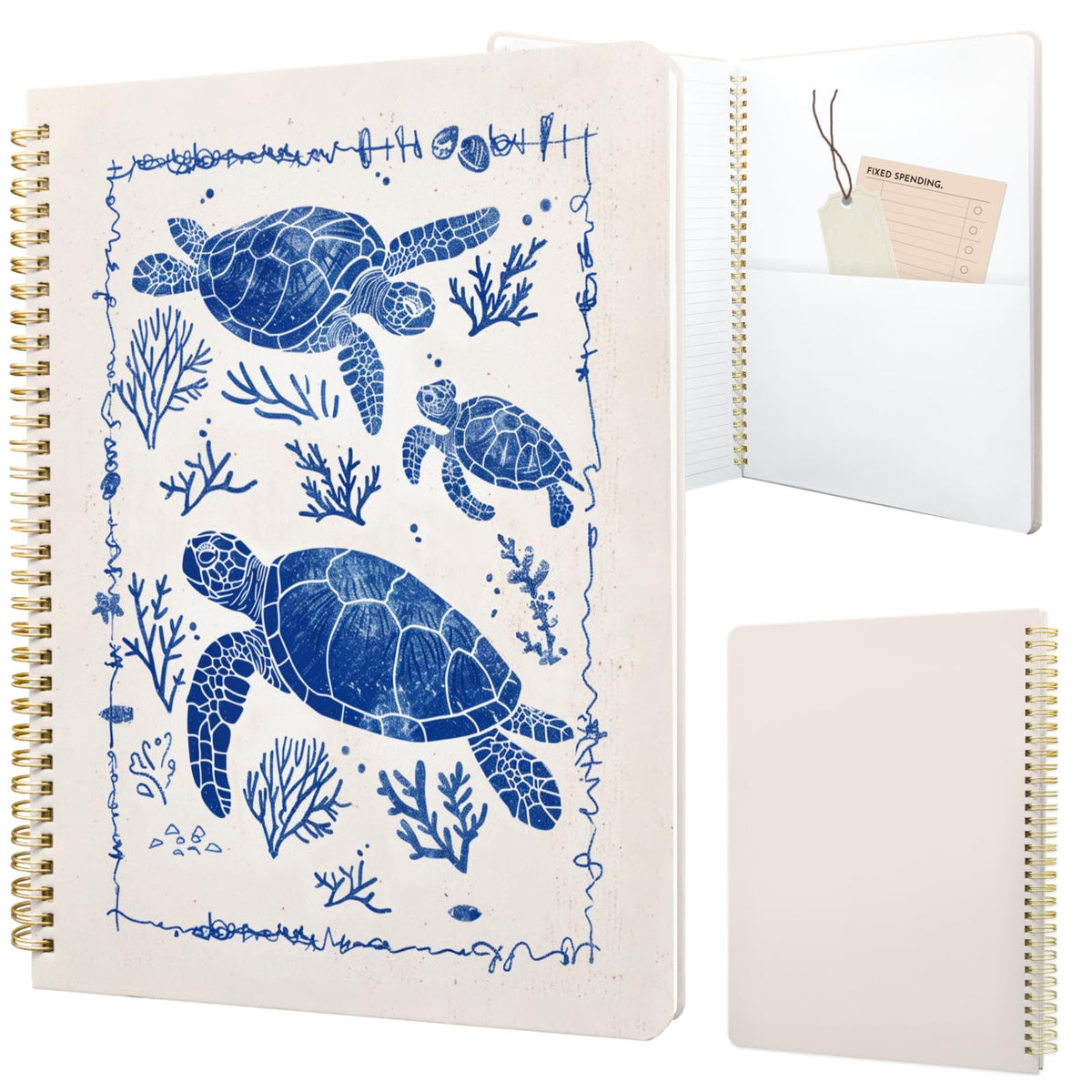 Cute Spiral Notebook 8.5 x 11 Graph Paper Journal A4, Plant Flower