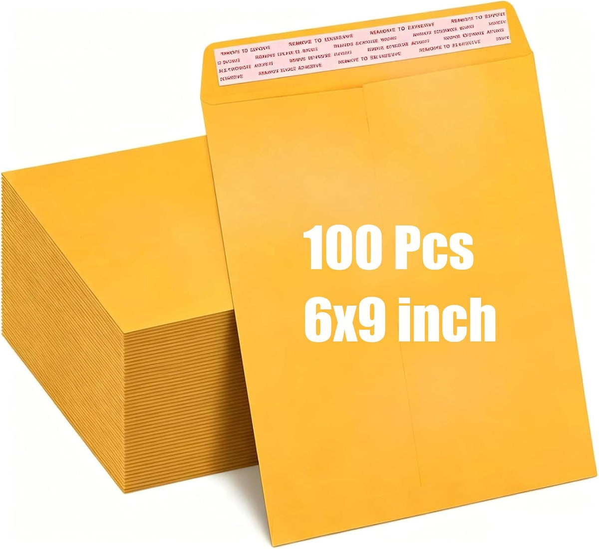 6x9 Manilla Envelopes, 100 Pack Brown Kraft, Ultra Strong Self Seal Security Catalog