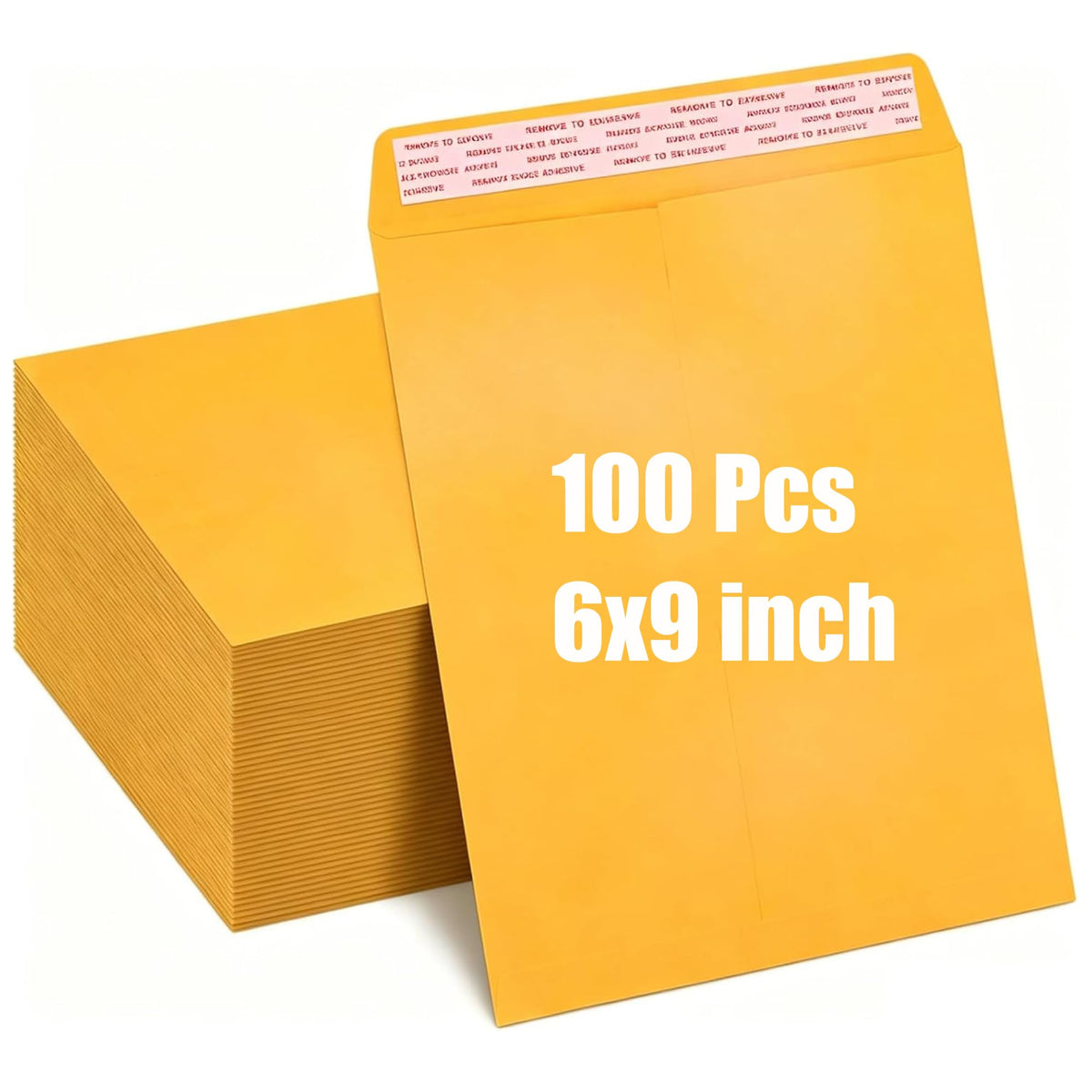 6x9 Manilla Envelopes, 100 Pack Brown Kraft, Ultra Strong Self Seal Security Catalog