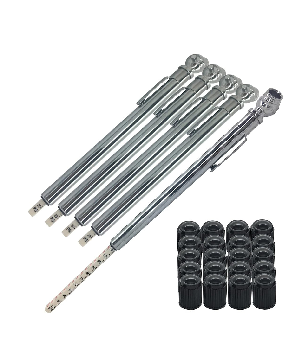 20-120 Psi Car Tire Pressure Gauge Pack of 5. Heavy Duty Tire Pressure Gauge for Car