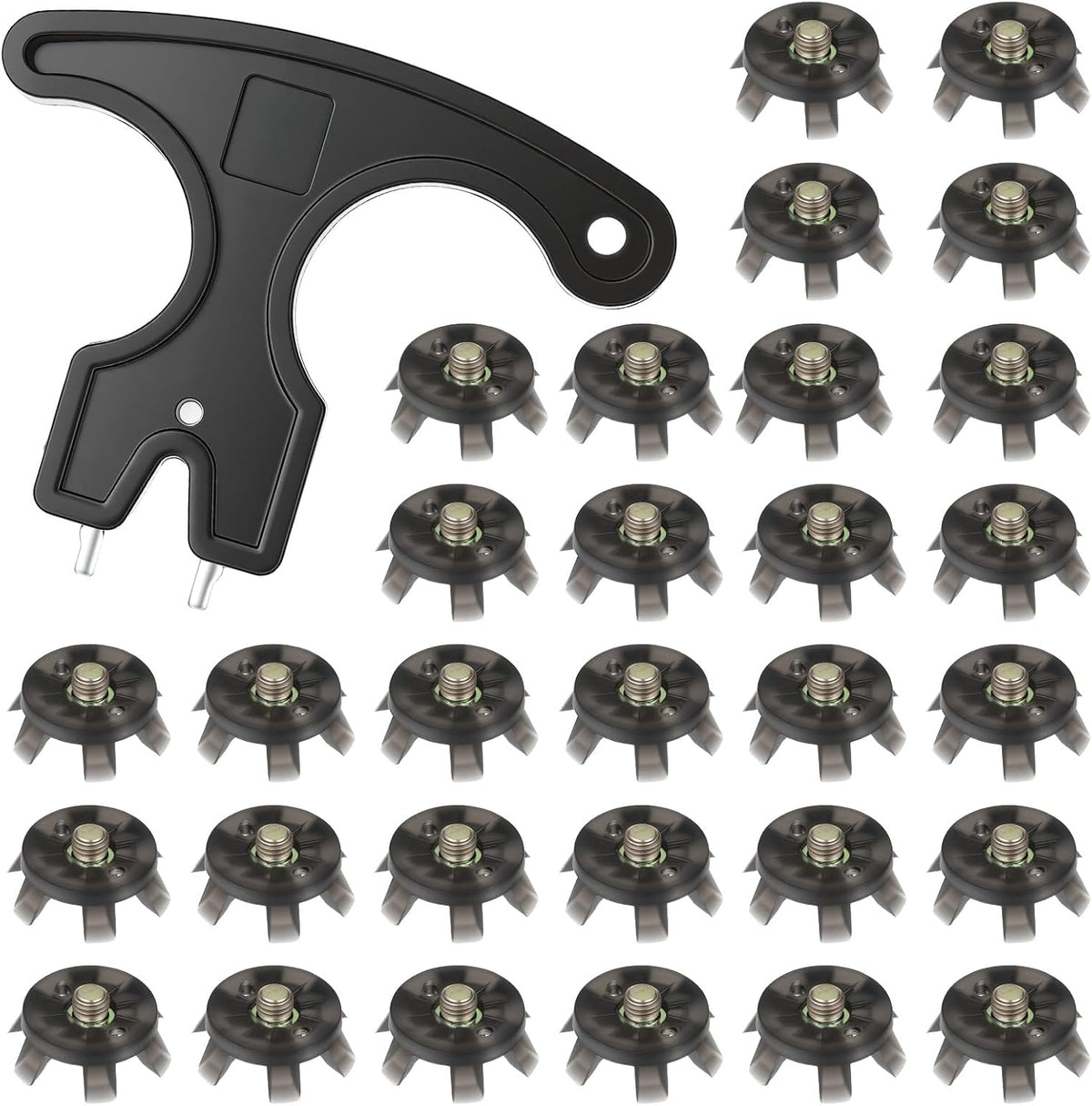 31 Pcs Golf Spikes for Any Shoe Includes 30 PCS Golf Spikes Replacement Black Cleats