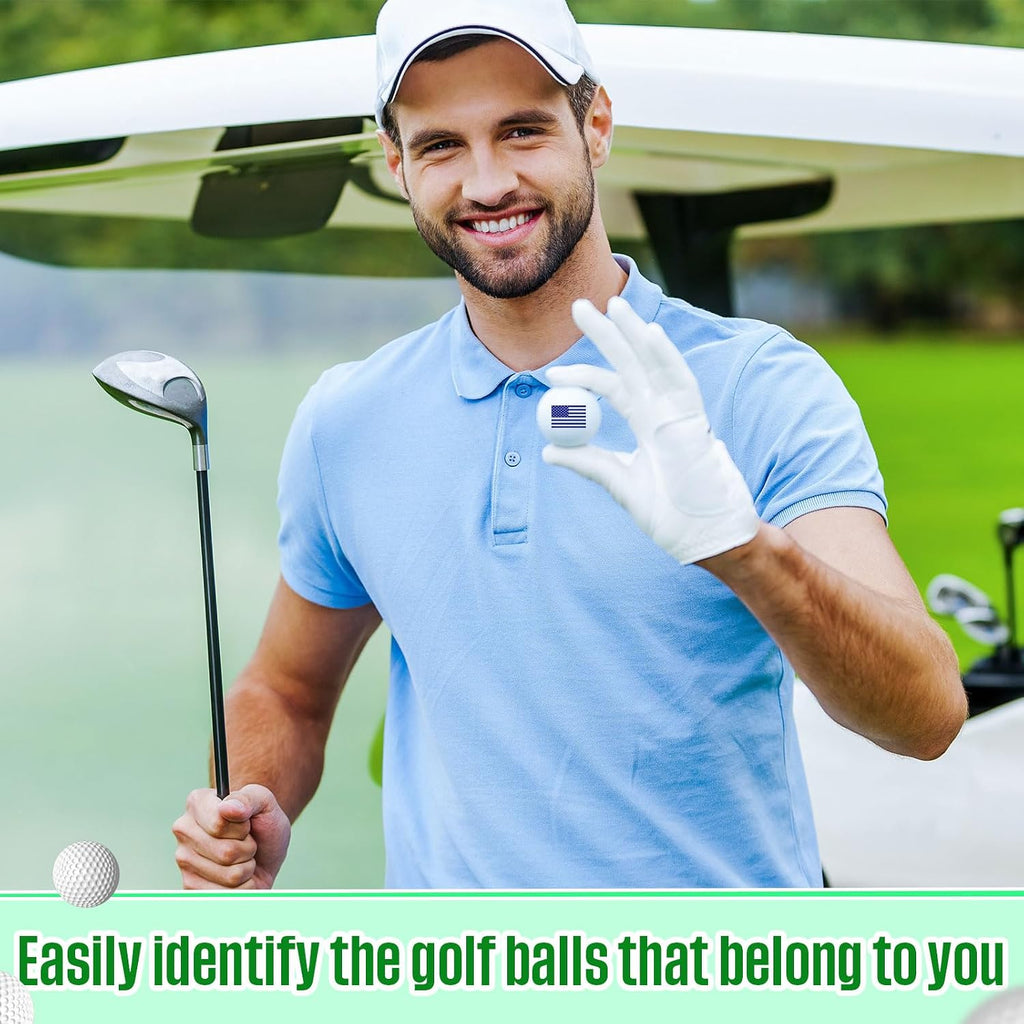 Gersoniel 2 Pack Golf Ball Stamp Self-Inking Golf Ball Stamp Markers Reusable Golf Ball