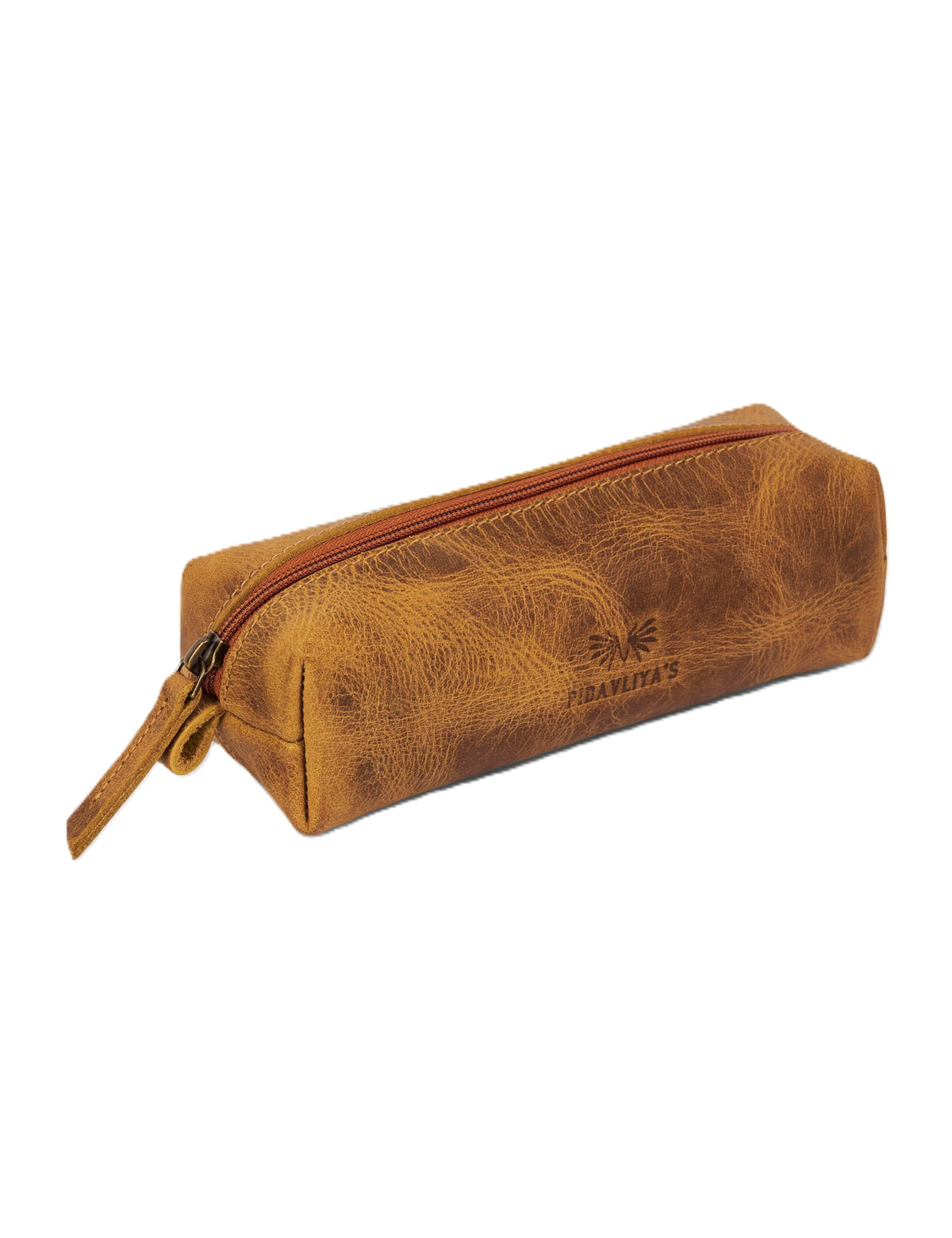 PIDAVLIYA'S Leather Pencil Case - Handcrafted Full-Grain Zipper Leather Pen Pencil Holder