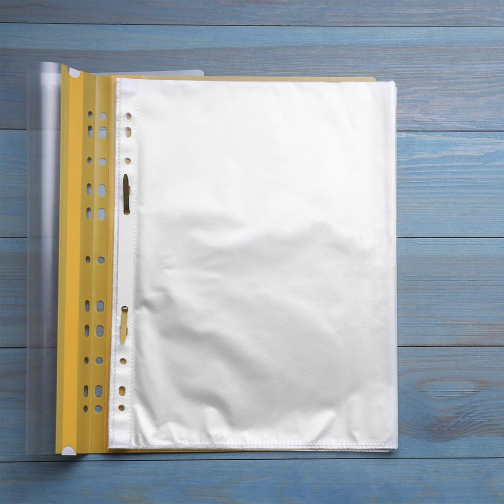 100pcs PP Sheet Protectors, 11 Hole Binder Sleeves Top Loading