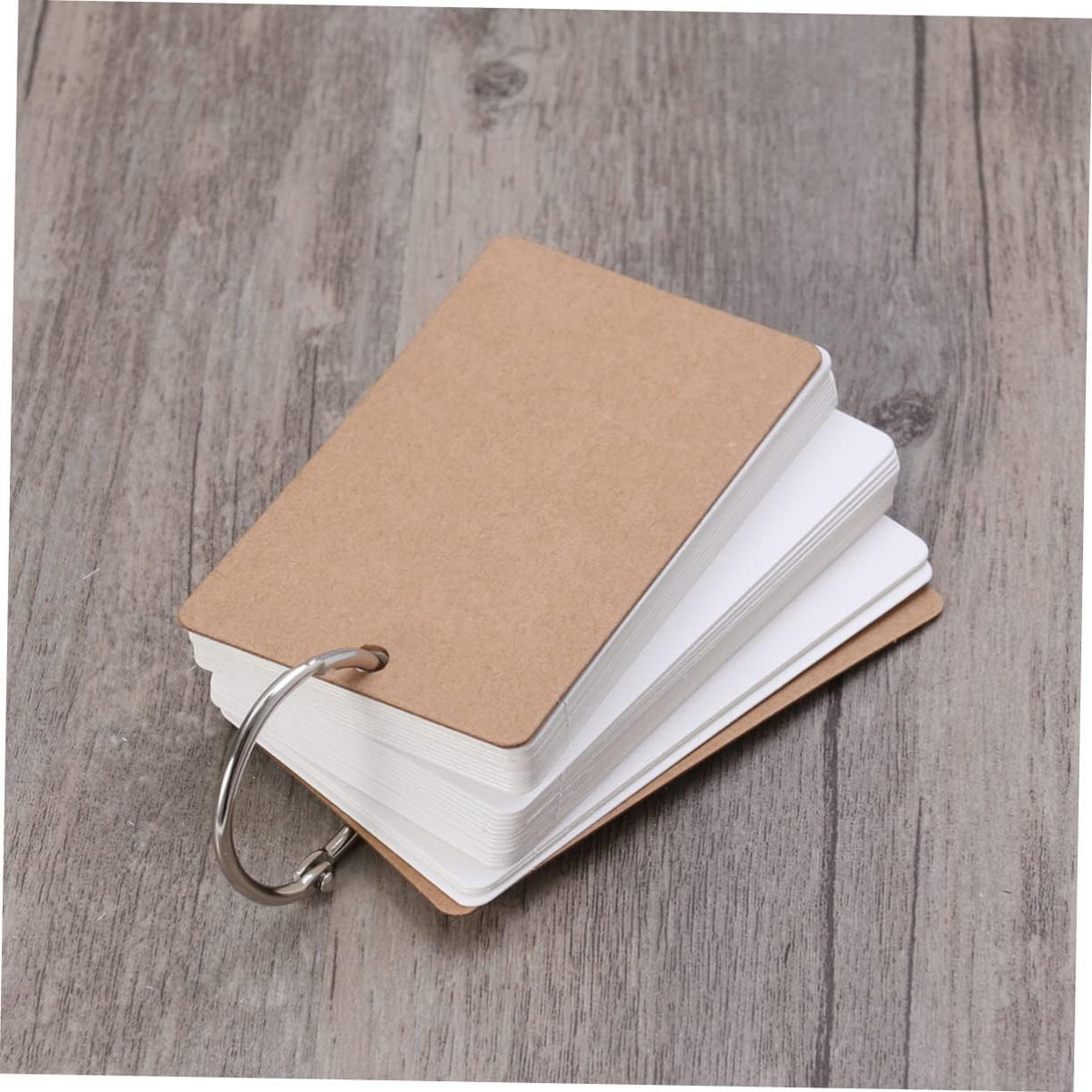 50 Page White Kraft Paper Index Cards with Binder Rings