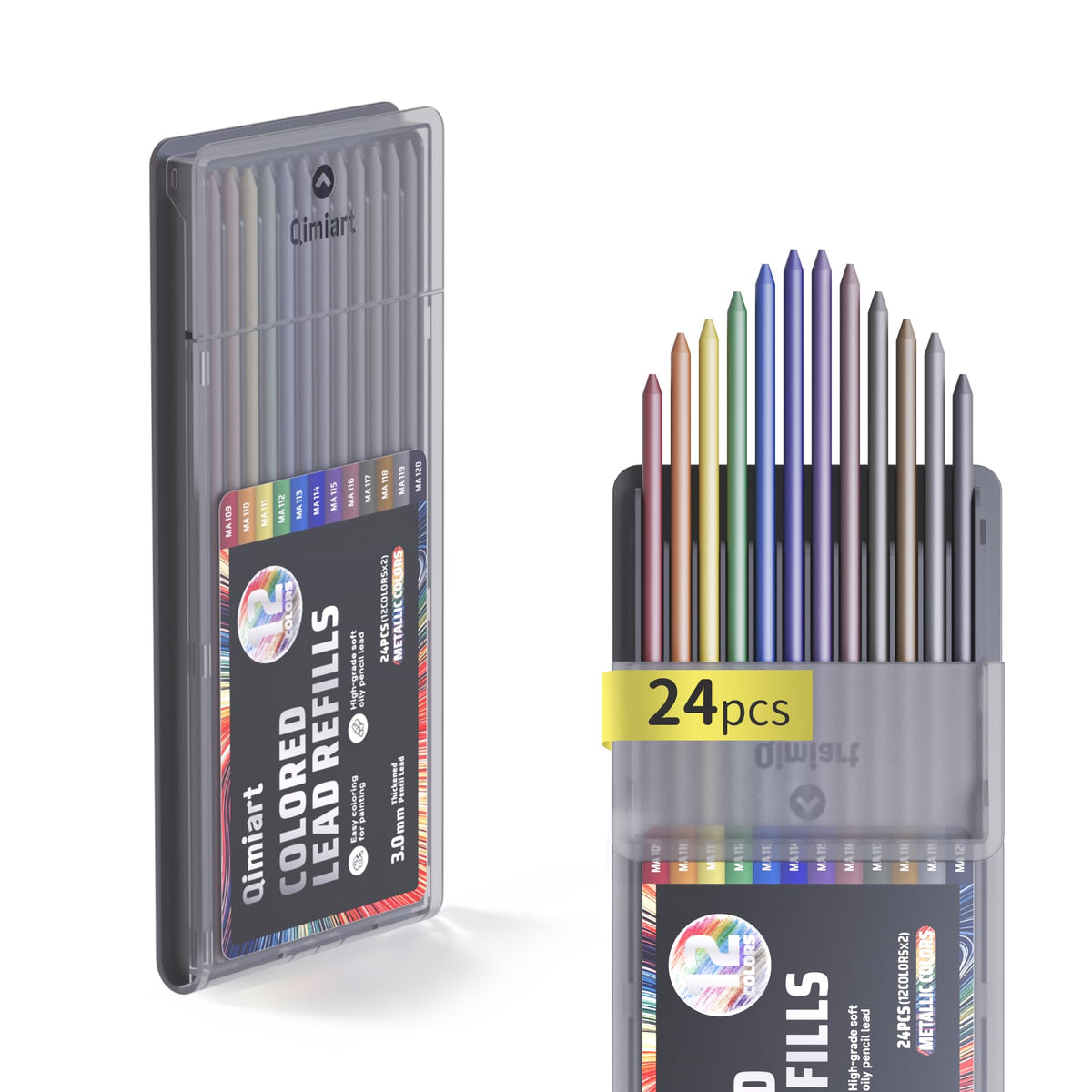 3.0mm Mechanical Colored Pencils Set, Pack of 12 (Metallic Color)