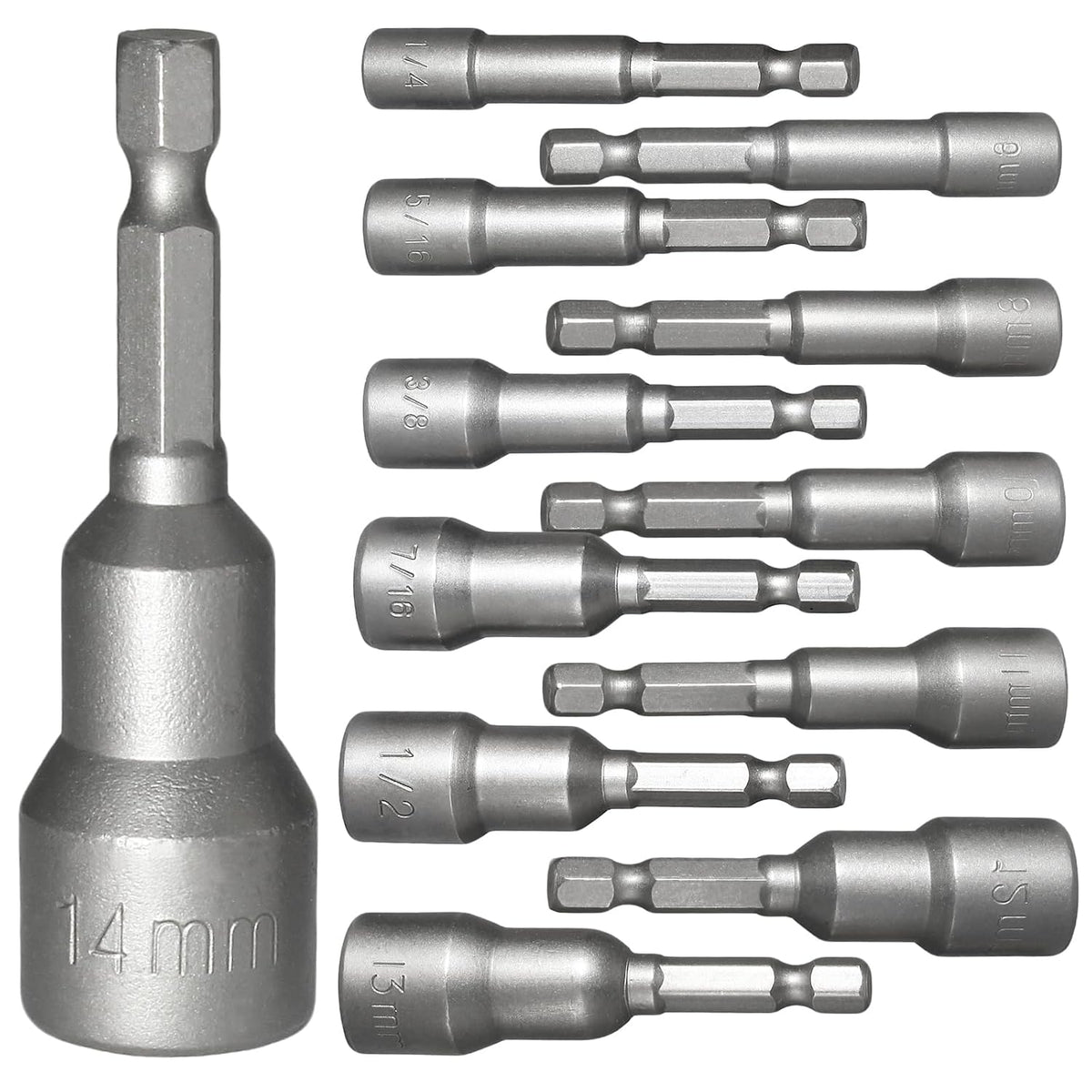 12Pcs Metric Magnetic Nuts Driver Impact Driver Drill Bits