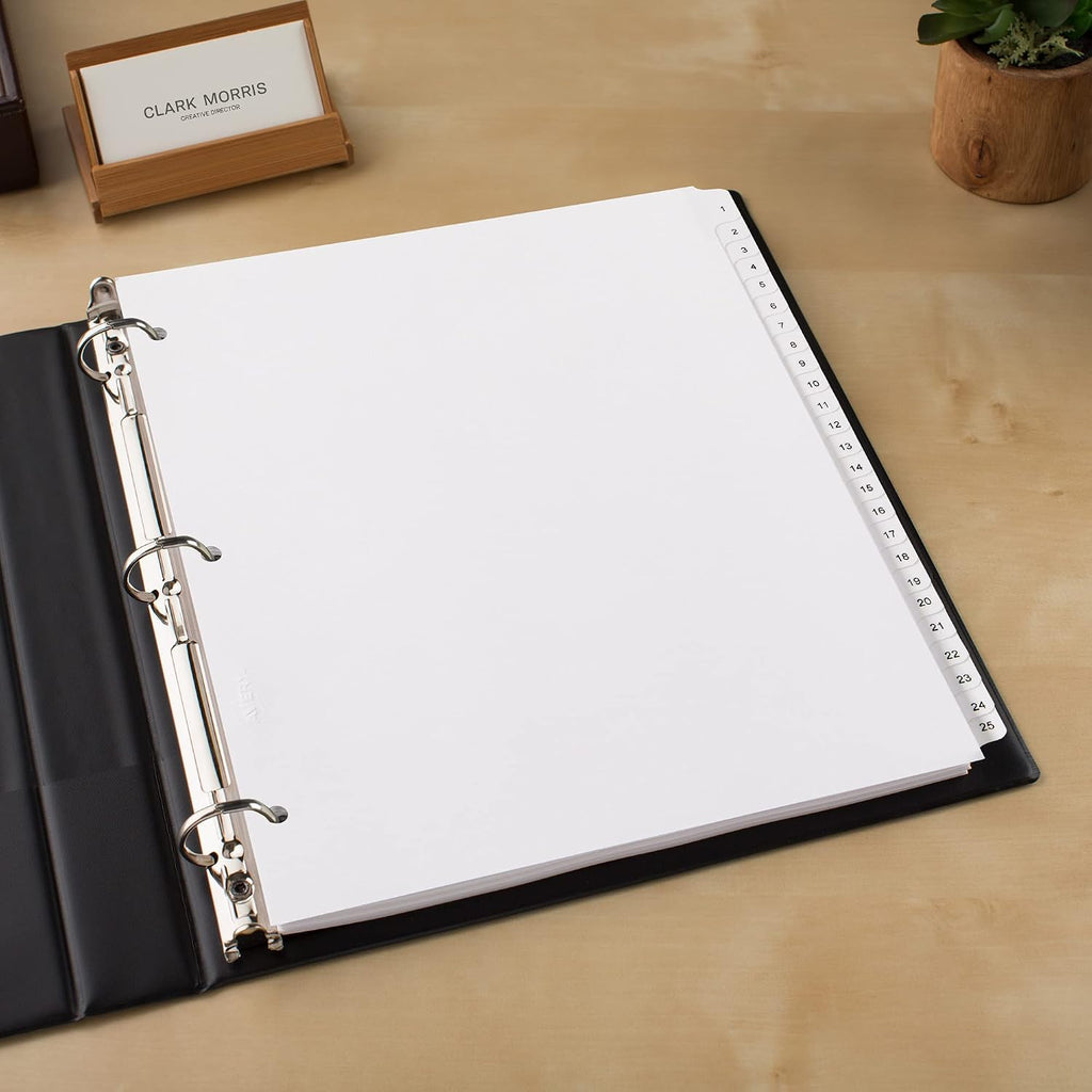 Avery® Legal Exhibit Dividers, Side Tab, 1-25 Numbered, 5 Sets