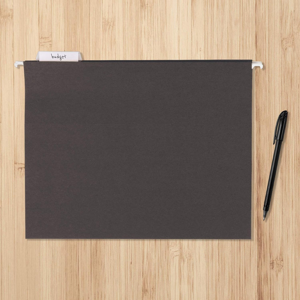 Amazon Basics Hanging File Folders with Adjustable Tabs for Document Organization