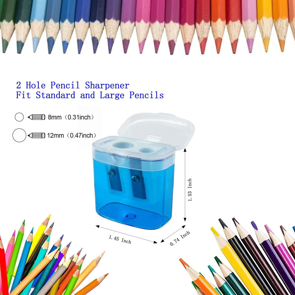 48 Pcs Manual Pencil Sharpeners with Lid, for School,Office and Home