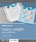 Office Depot Heavyweight Non-Glare Sheet Protectors, 8 1/2in. x 11in., Clear, Pack of 100