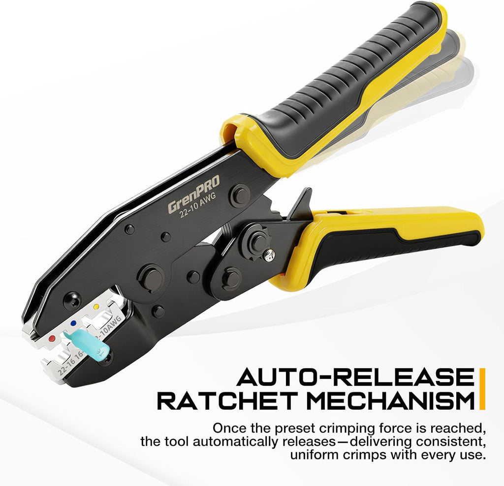GRENPRO Crimping Tool for Heat Shrink Connectors AWG22-10 Crimping Pliers