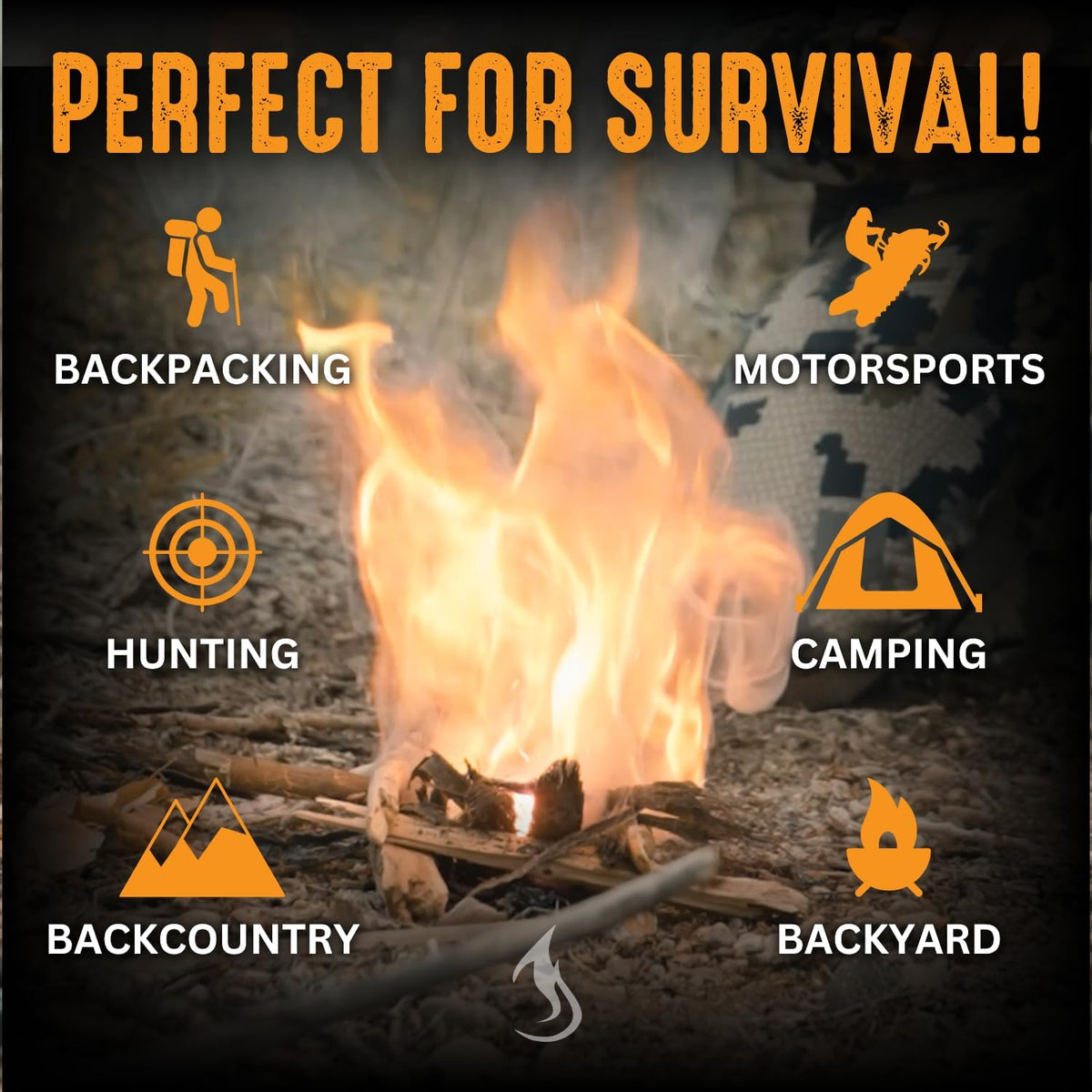 Ferro Rod Fire Starter Drilled Flint and Steel Survival Tool Kit with High Visibility