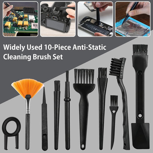 10PCS Anti Static Brush Kit, Small Cleaning Brushes for Keyboard PCB Motherboards Circuit