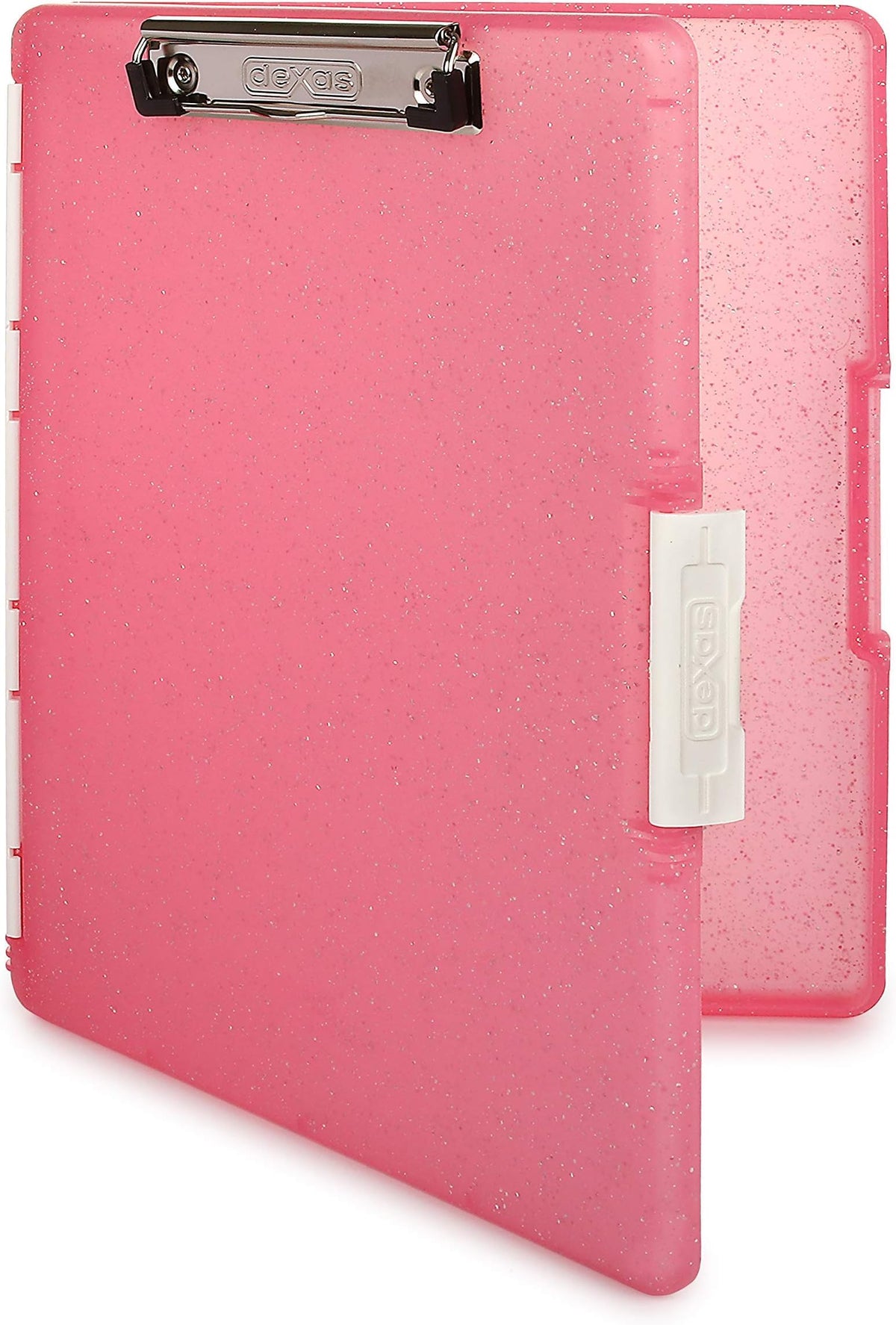 Dexas Slimcase 2 Plastic Clipboard with Storage and Side Opening, Neon Green