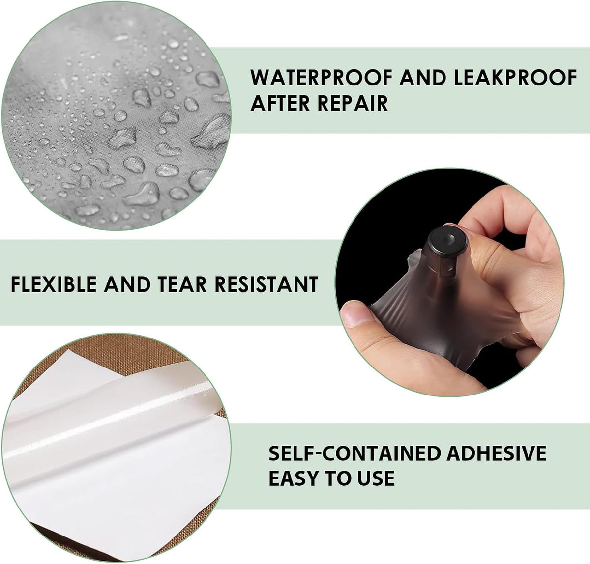 50 Pack Exercise Ball Repair Kit, 3" x 87" Inflatable Patch Waterproof TPU Pool Heavy