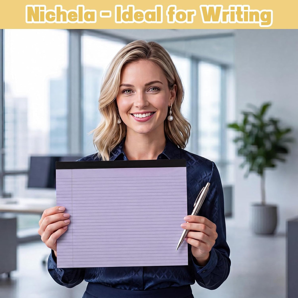Thboxes 5 Pack Wide Legal Pads, 11 x 9.5 in Landscape Note Pads, 150 Sheets
