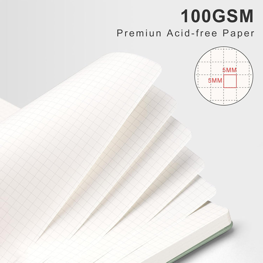 AHGXG Graph Paper Notebook, 140 Pages, B5 (7.6" x 10")