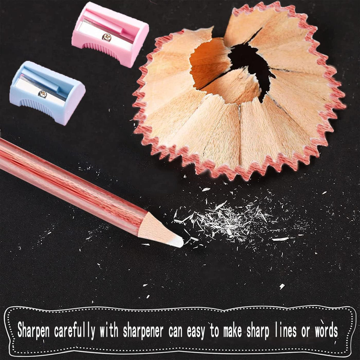 12 Pcs Chalkboard Calendar Colored Pencils, Wooden Chalk Pencils