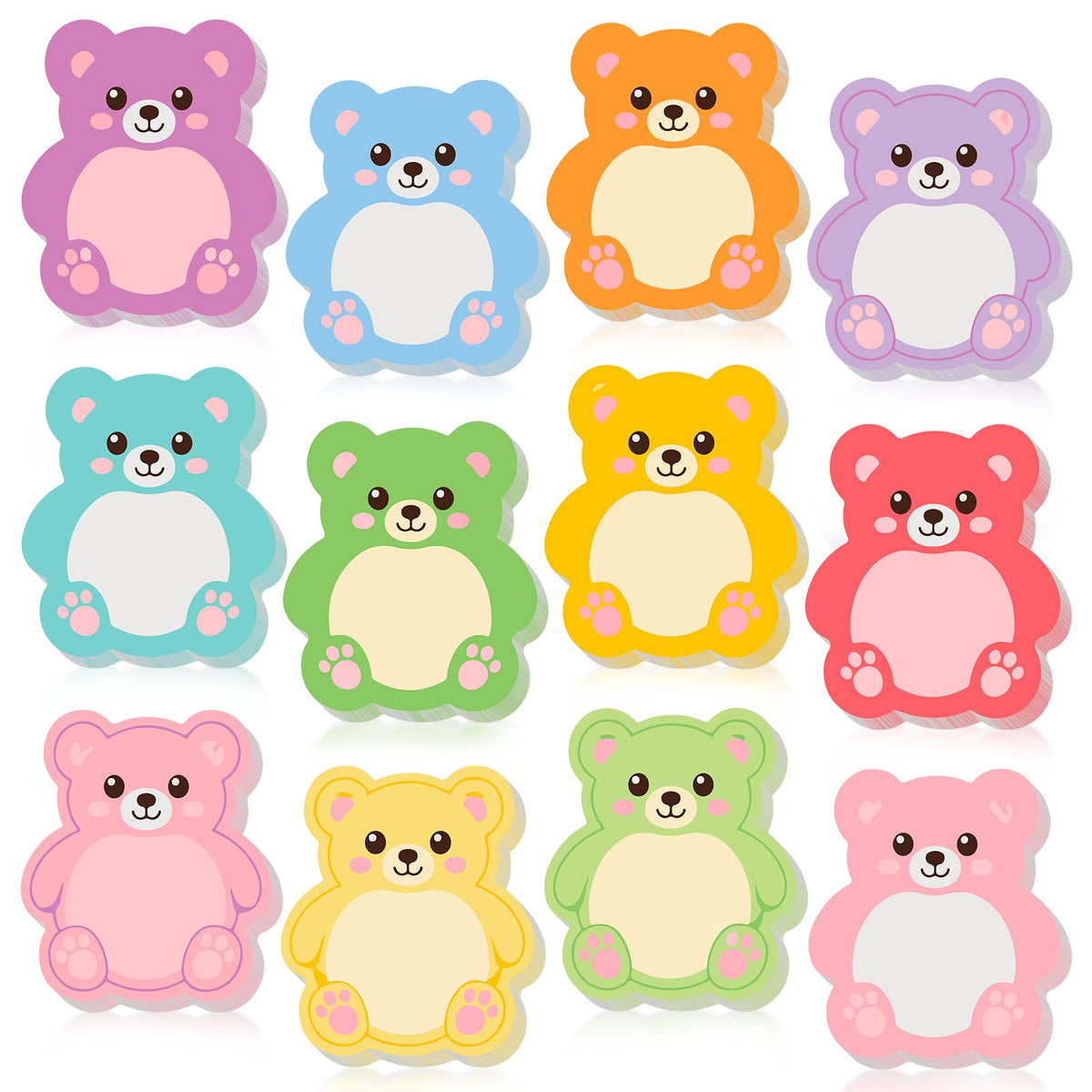 9 Dreamy Pastel Gradient Sticky Notes - Self-Adhesive Note Pads & Memo Notes for School