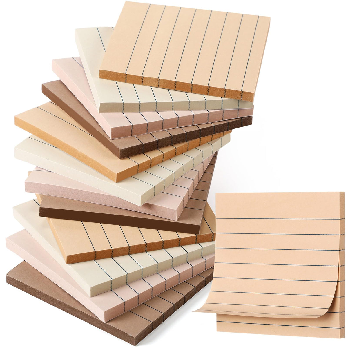AmazingSpark 12 Pack Lined Sticky Notes 3x3 inch Notes Pads, Blue