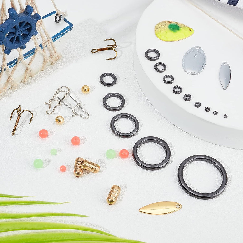 SUPERFINDINGS 60pcs 14 Sizes Rod Ceramic Guides Ring Set Fishing Rod Guide Kit Fishing