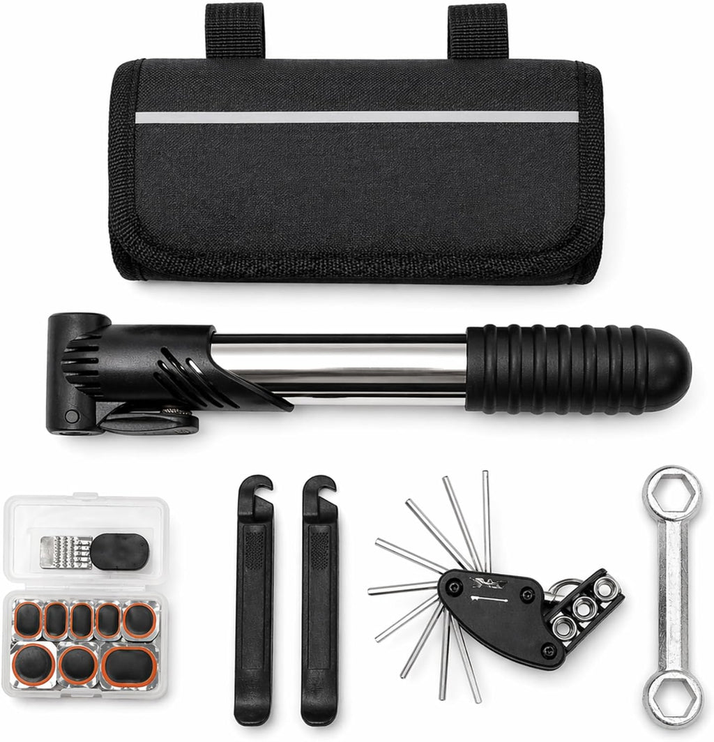ANGORA BRANDS Bike Tire Repair Kit – All-in-One Bicycle Repair Kit with Pump