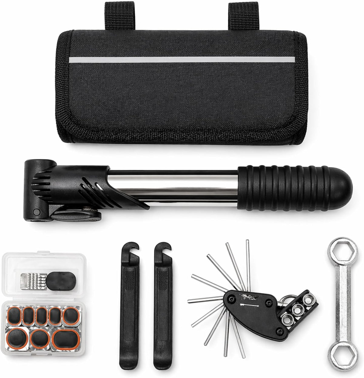 ANGORA BRANDS Bike Tire Repair Kit – All-in-One Bicycle Repair Kit with Pump