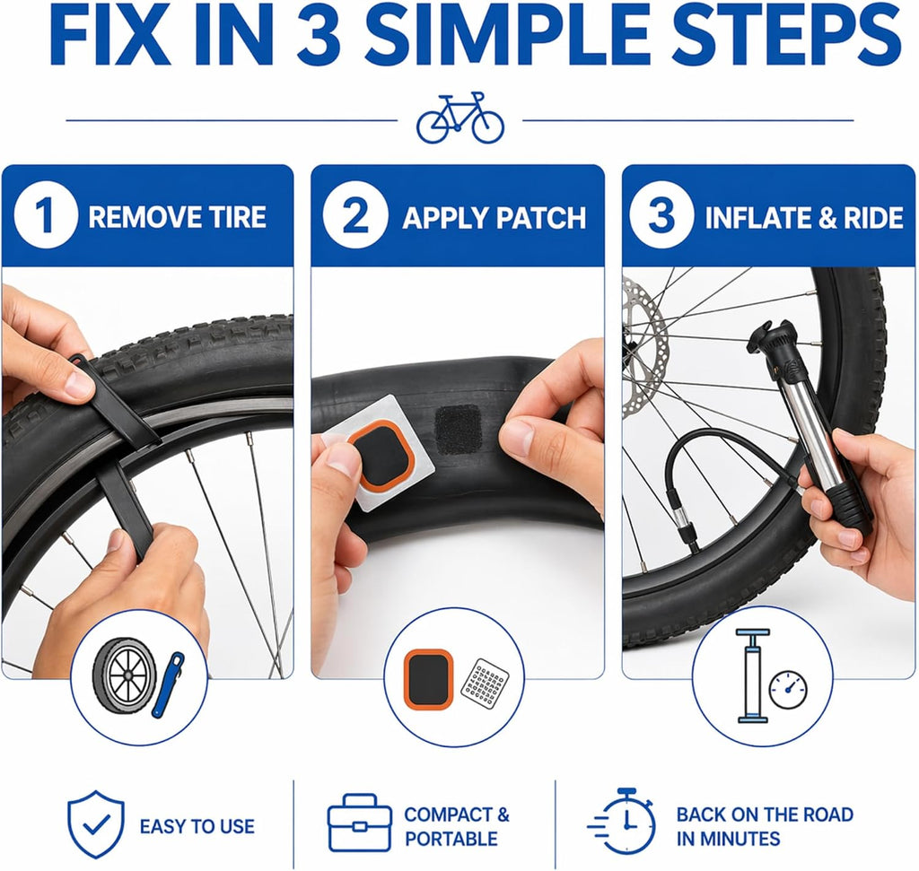 ANGORA BRANDS Bike Tire Repair Kit – All-in-One Bicycle Repair Kit with Pump