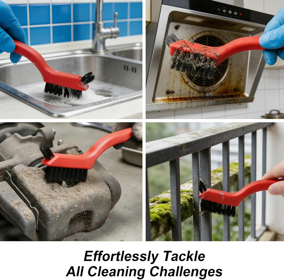 6 Pack Non Scratch Nylon Cleaning Brushes for Delicate Surfaces Daily Use