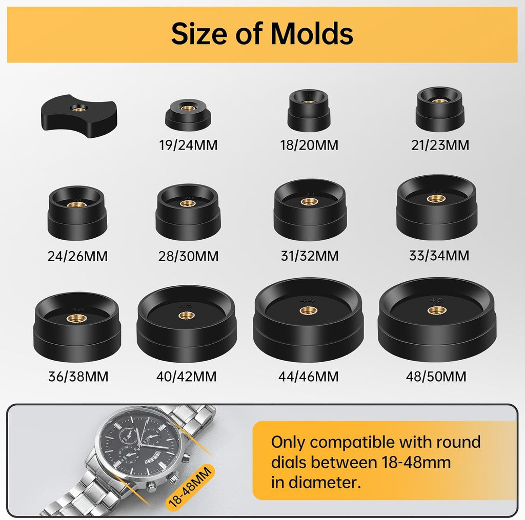 Eventronic 16PCS Watch Press Tool for Watch Battery Replacement Tool Kit