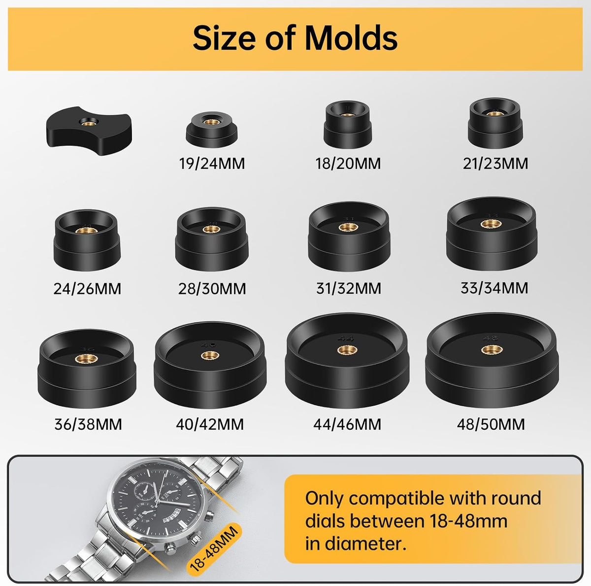 Eventronic 16PCS Watch Press Tool for Watch Battery Replacement Tool Kit