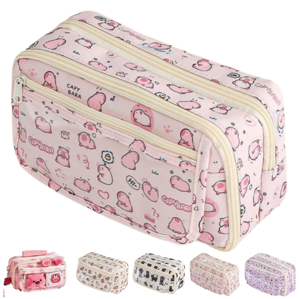 Cute Kawaii Pencil Case Pouch Cartoon Pen Box Holder Organizer for Office Workspace