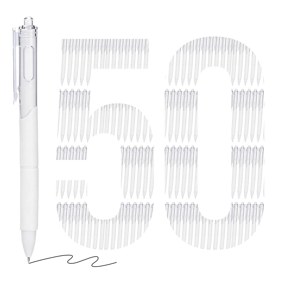 50 Pack Ballpoint Pens Bulk,1.0 mm Medium Point with Black Ink