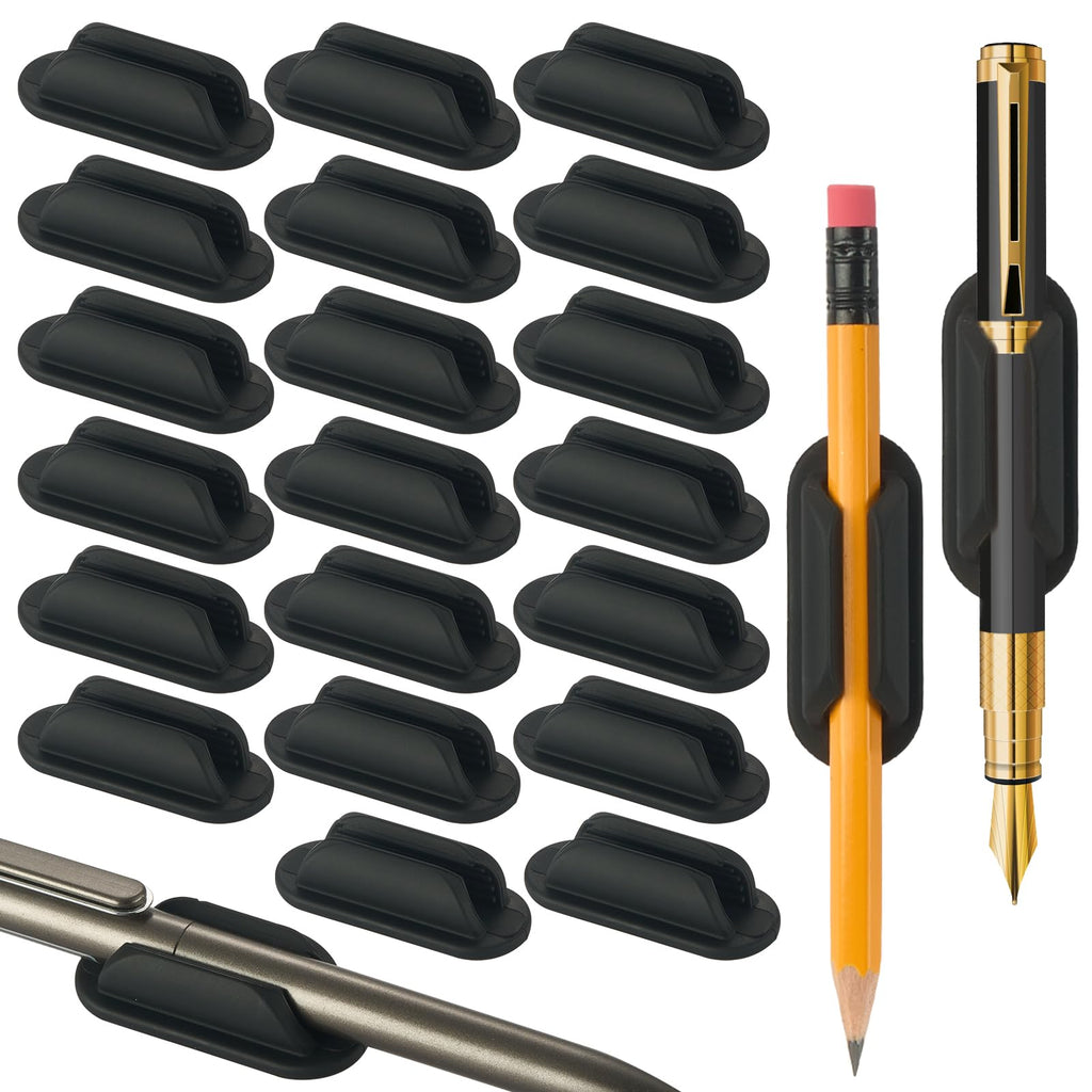 VZZNN 20 Pack Adhesive Pencil Holders for Desk Flexible Silicone Pen Holder Marker