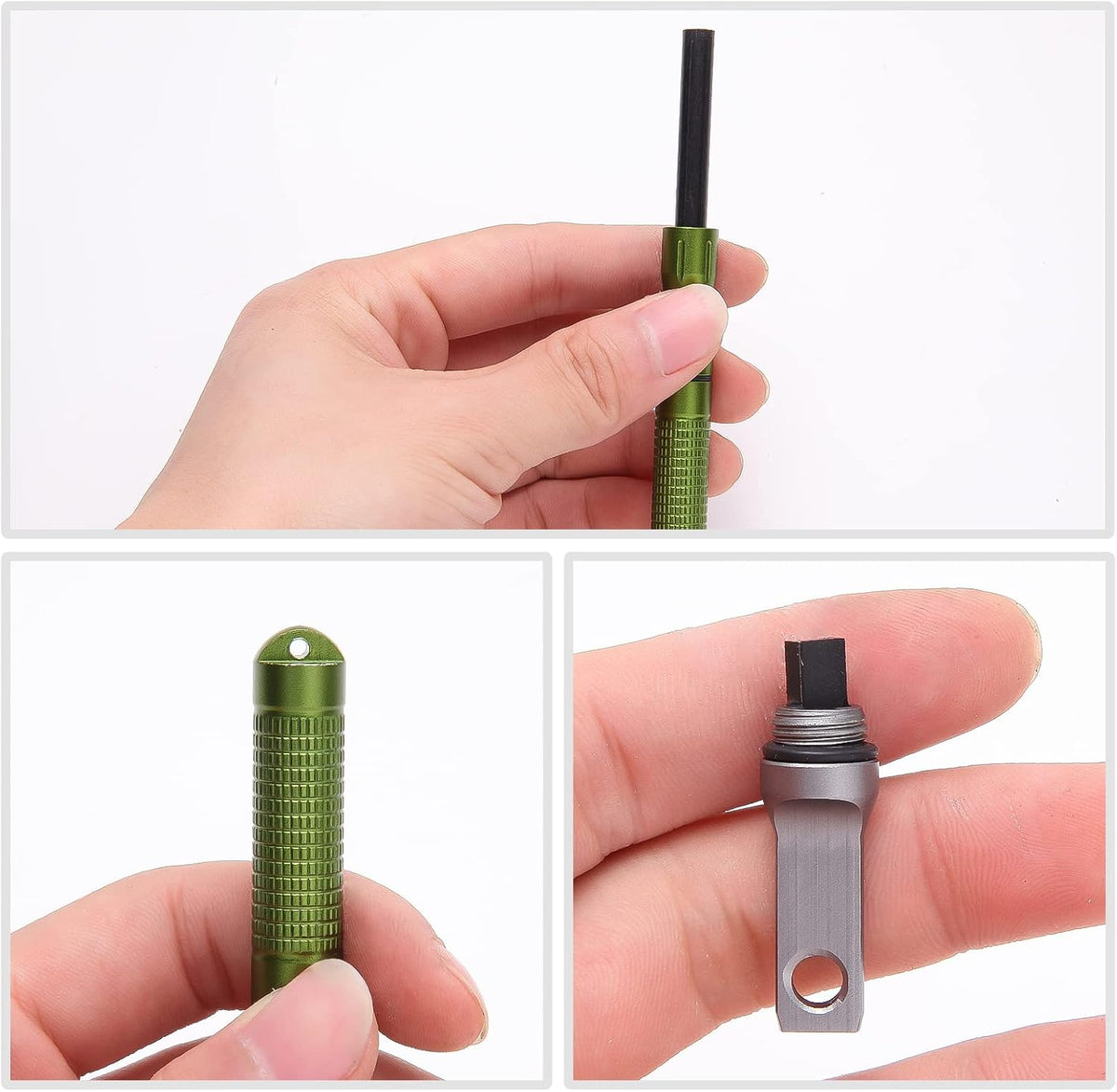 3PCS Ferro Rods - Compact Fire Starter Sticks with Scraper Striker Fire Steel Strikes