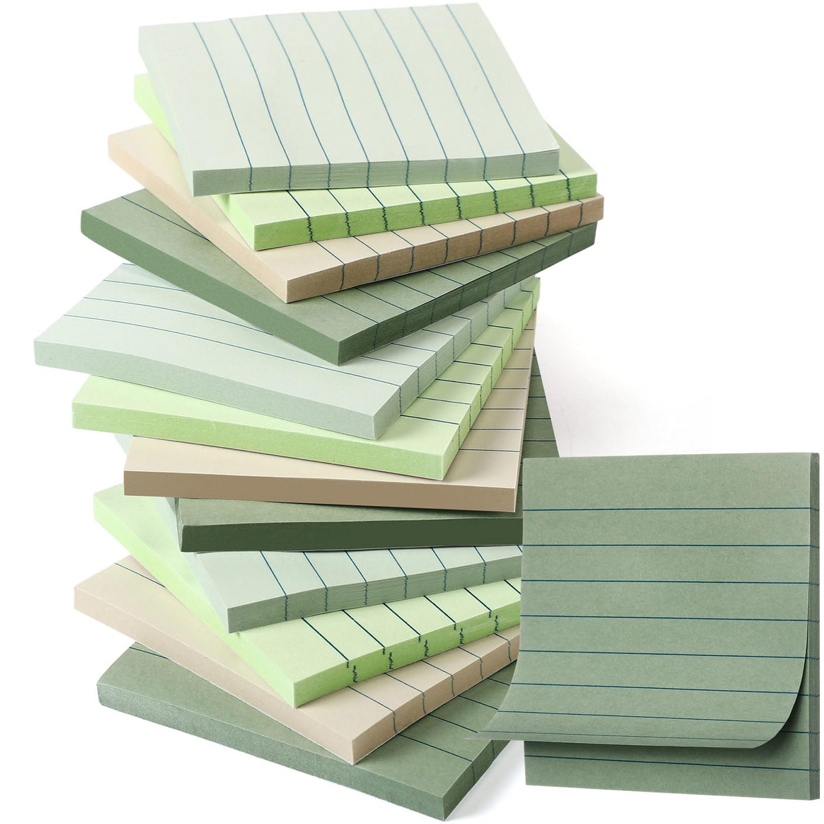 AmazingSpark 12 Pack Lined Sticky Notes 3x3 inch Notes Pads, Blue